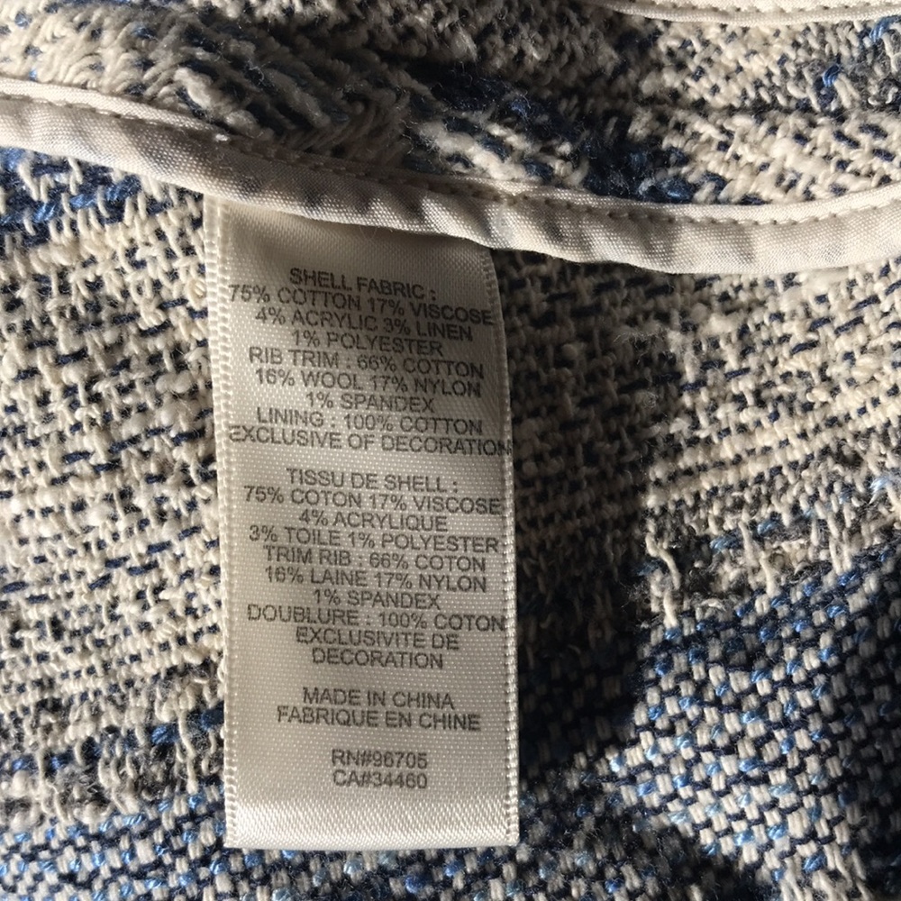 Rebecca Taylor Blue and White Textured Blazer - Picture 12 of 12